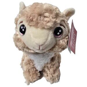 Russ Fluffy Sheep Stuffed Animal Lamb Plush Toy Lil Peepers Pink Glitter Eyes 8"